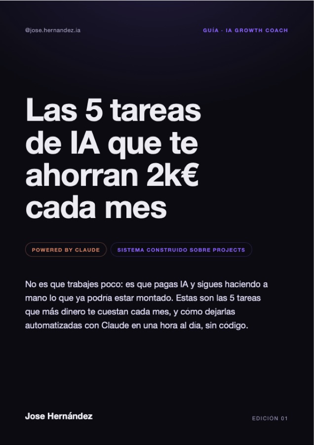 Portada de la guía Las 5 tareas de IA que te ahorran 2k€ cada mes