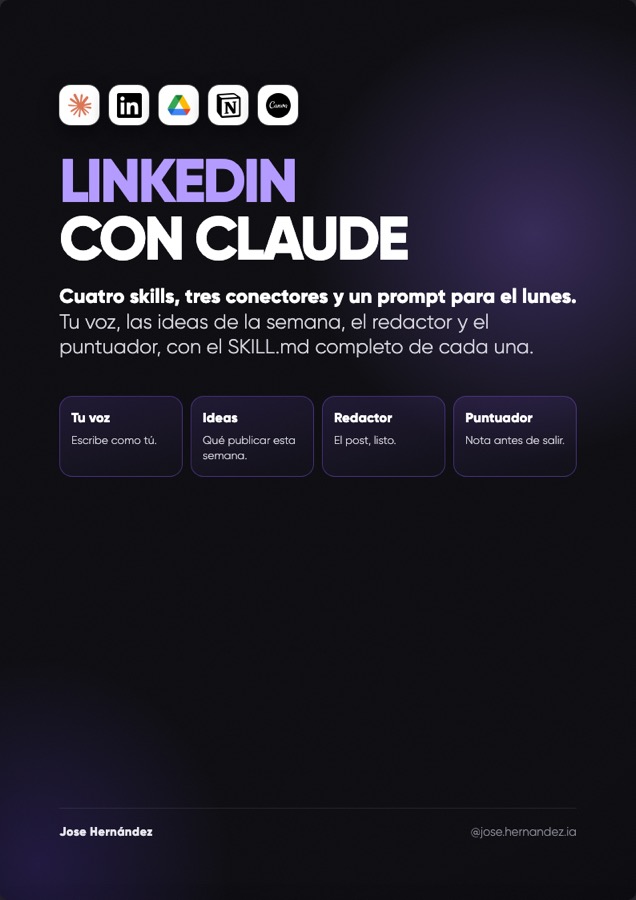 Portada de la guía De cero a referente en LinkedIn con Claude