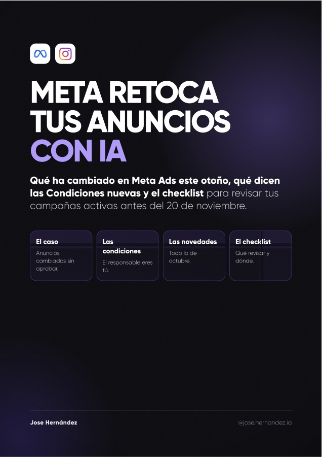 Portada de la guía Meta retoca tus anuncios con IA: qué cambia y qué revisar