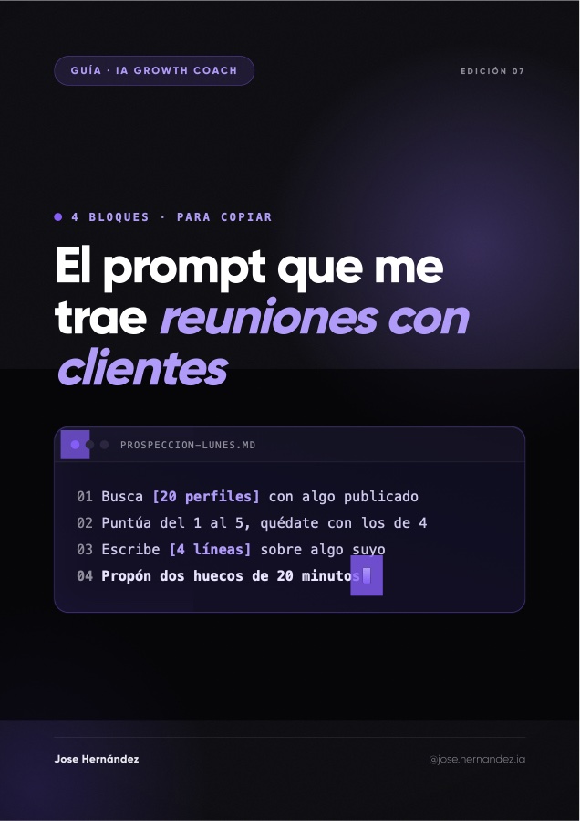 Portada de la guía El prompt que me trae reuniones con clientes