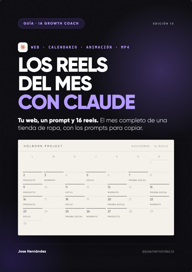 Portada de la guía Los reels del mes con Claude
